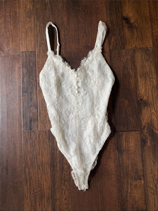 miami Other - miami White Lace Bodysuit Camisole with Pearl Buttons